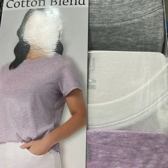 32 Degrees Ladies' Cotton Blend Tee, 3-pack XLarge Purple White Gray - Picture 11 of 12